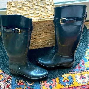 Ralph Lauren black tall rain boots